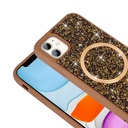 Apple iPhone 11 Uyumlu Kılıf Pırlanta Tasarımlı Magsafe Şarj Özellikli Zore Mozaik Silikon Kapak - 6