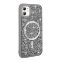 Apple iPhone 11 Uyumlu Kılıf Pırlanta Tasarımlı Magsafe Şarj Özellikli Zore Mozaik Silikon Kapak