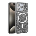 Apple iPhone 15 Pro Max Uyumlu Kılıf Pırlanta Tasarımlı Magsafe Şarj Özellikli Zore Mozaik Silikon Kapak - 3