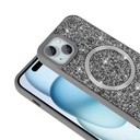 Apple iPhone 15 Uyumlu Kılıf Pırlanta Tasarımlı Magsafe Şarj Özellikli Zore Mozaik Silikon Kapak - 6