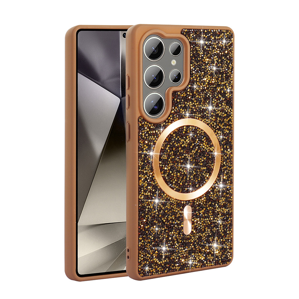 Samsung Galaxy S25 Ultra Uyumlu Kılıf Pırlanta Tasarımlı Magsafe Şarj Özellikli Zore Mozaik Silikon Kapak - 2