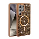 Samsung Galaxy S25 Ultra Uyumlu Kılıf Pırlanta Tasarımlı Magsafe Şarj Özellikli Zore Mozaik Silikon Kapak - 2