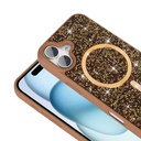 Apple iPhone 16 Plus Uyumlu Kılıf Pırlanta Tasarımlı Magsafe Şarj Özellikli Zore Mozaik Silikon Kapak