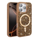 Apple iPhone 16 Pro Max Uyumlu Kılıf Pırlanta Tasarımlı Magsafe Şarj Özellikli Zore Mozaik Silikon Kapak - 1