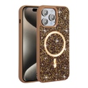 Apple iPhone 14 Pro Max Uyumlu Kılıf Pırlanta Tasarımlı Magsafe Şarj Özellikli Zore Mozaik Silikon Kapak - 1