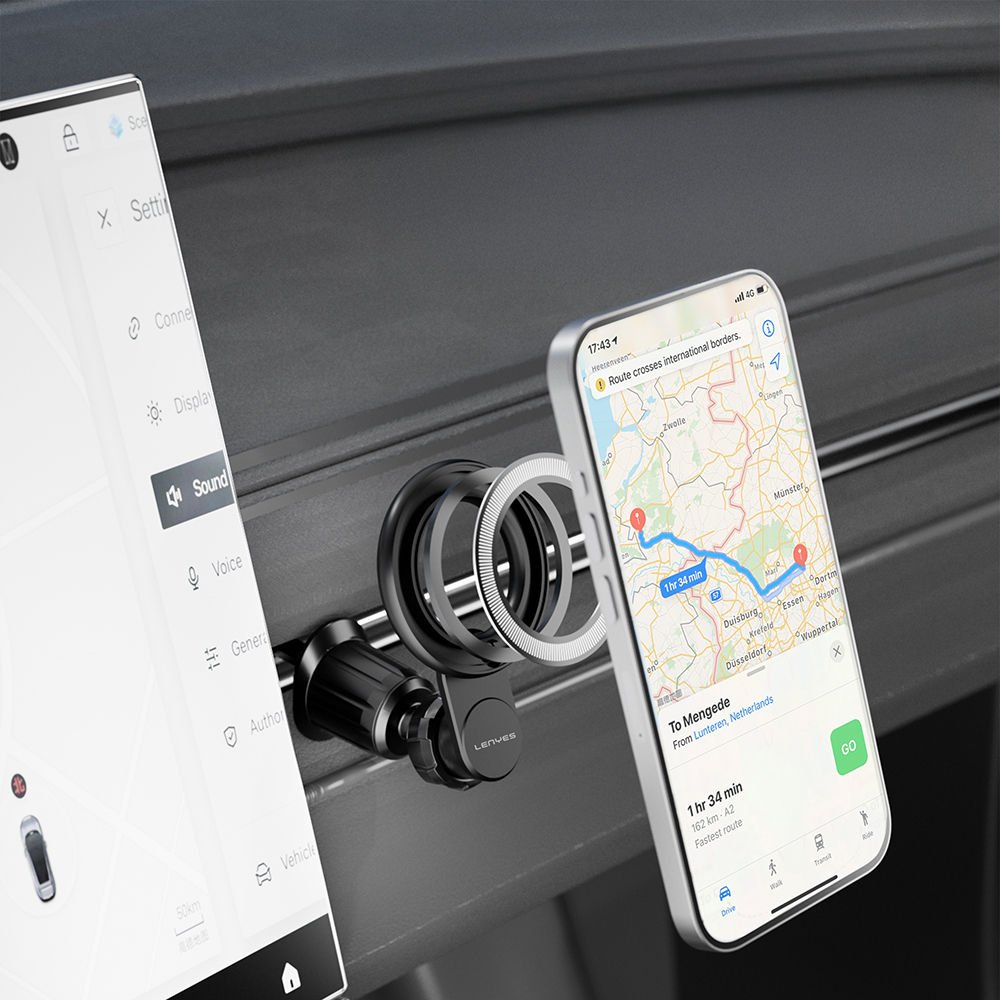 Lenyes CR183 Magsafe Magnetik Özellikli 360 Derece Dönebilen Havalandırma Tasarım Araç Telefon Tutucu - 3