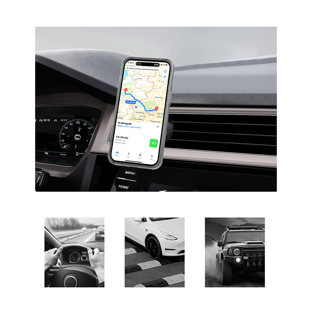 Lenyes CR183 Magsafe Magnetik Özellikli 360 Derece Dönebilen Havalandırma Tasarım Araç Telefon Tutucu - 6