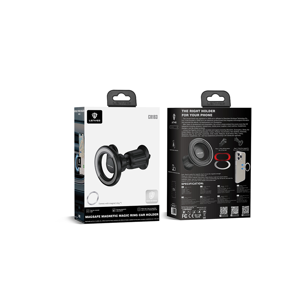Lenyes CR183 Magsafe Magnetik Özellikli 360 Derece Dönebilen Havalandırma Tasarım Araç Telefon Tutucu - 7