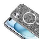 Apple iPhone 16 Uyumlu Kılıf Pırlanta Tasarımlı Magsafe Şarj Özellikli Zore Mozaik Silikon Kapak - 4
