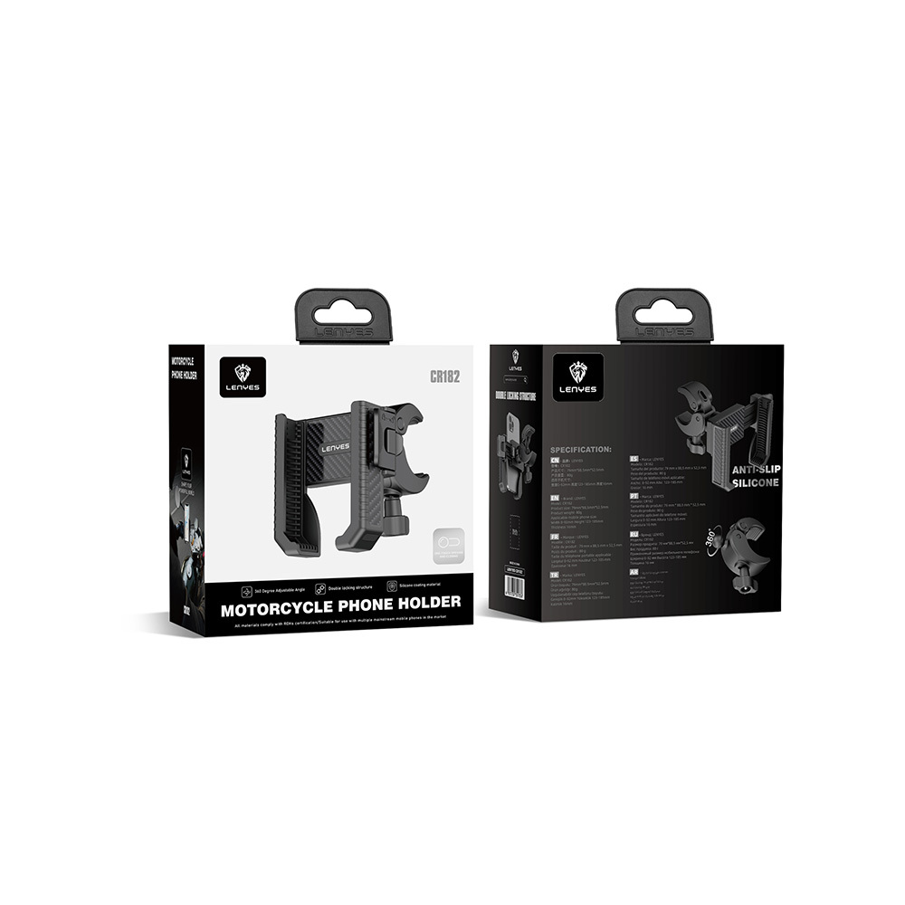 Lenyes CR182 360 Derece Ayarlanabilir Çift Kilitli Bisiklet ve Motosiklet Telefon Tutucu - 7