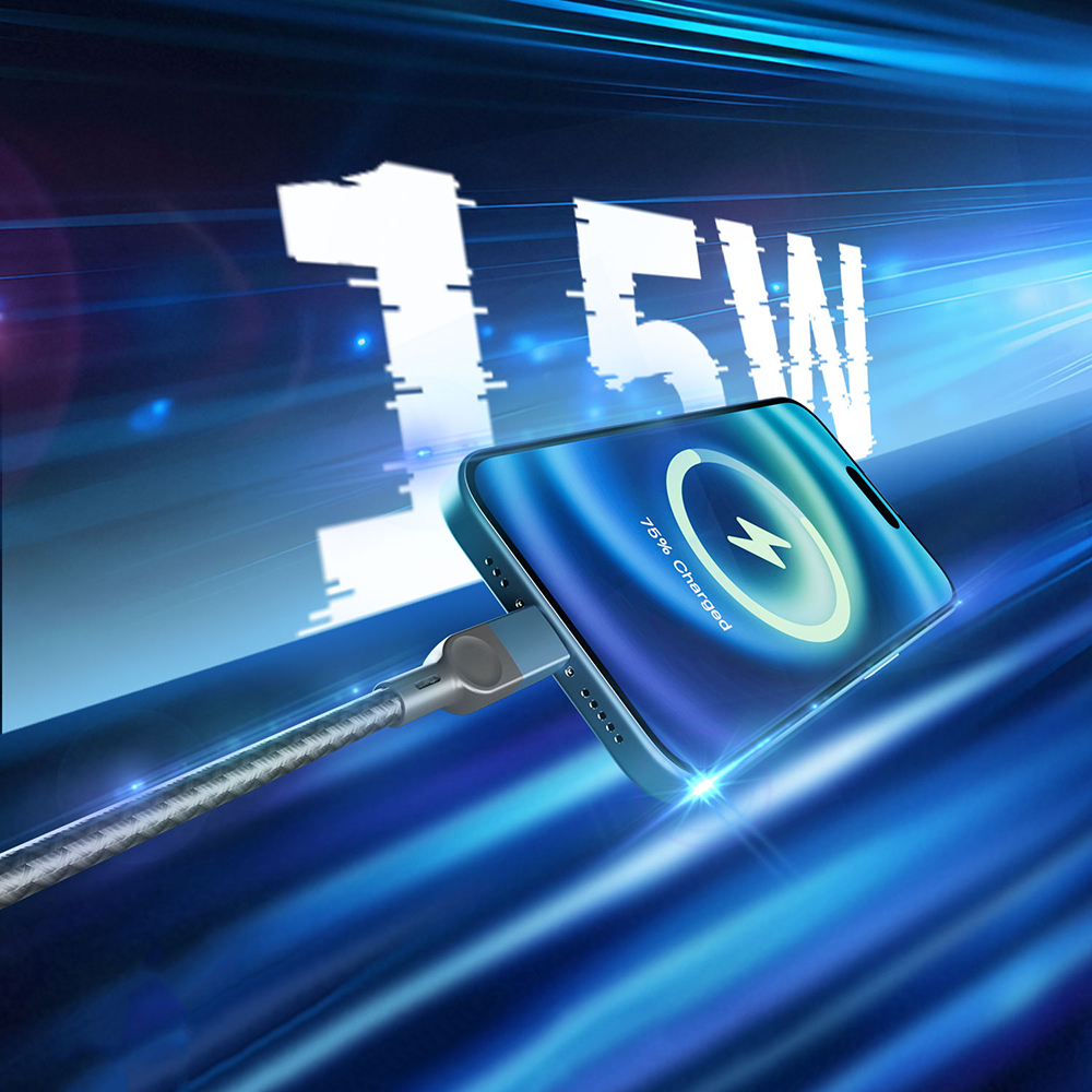 Lenyes LC514 USB-A to Lightning Hızlı Şarj Özellikli Örgülü Data ve Şarj Kablosu 15W 1M - 4