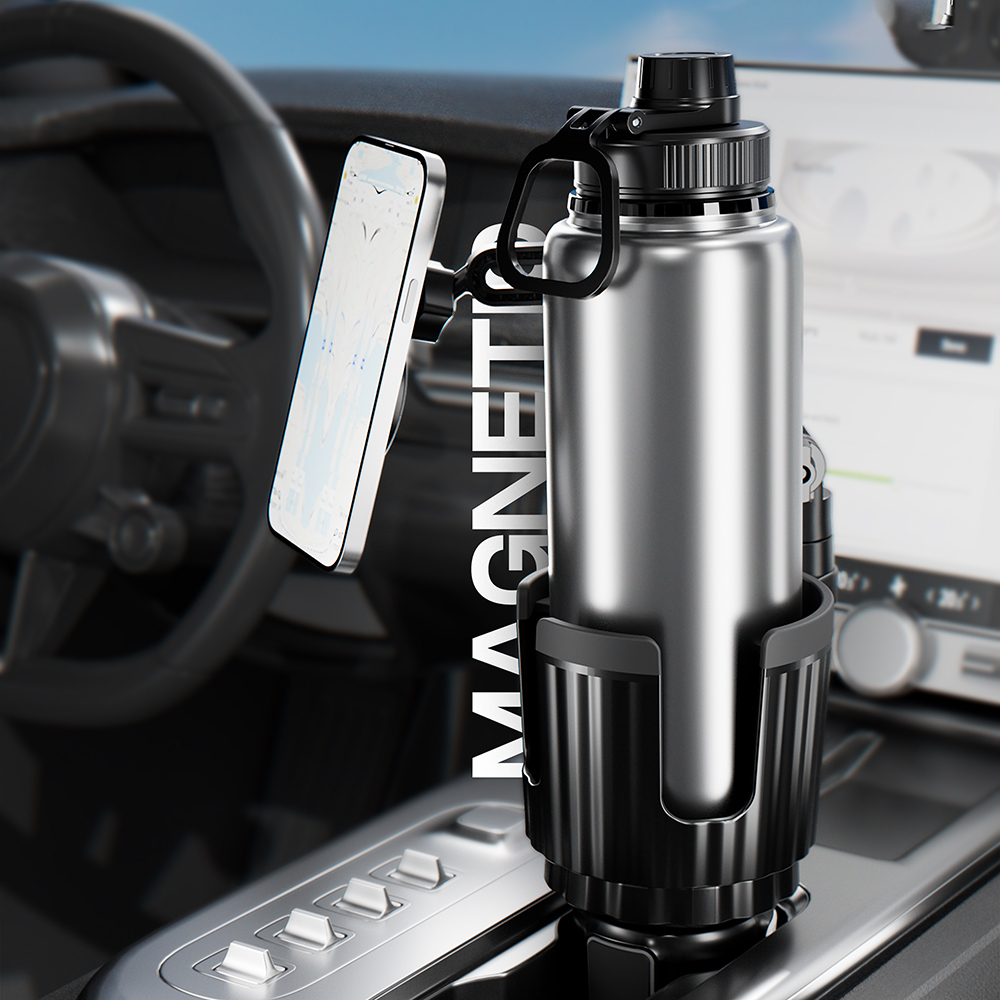 Lenyes CR189 360 Derece Dönebilen 2 in 1 Araç Telefon Tutucu ve Bardak Tutucu - 2