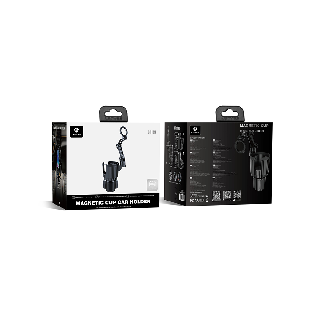 Lenyes CR189 360 Derece Dönebilen 2 in 1 Araç Telefon Tutucu ve Bardak Tutucu - 5