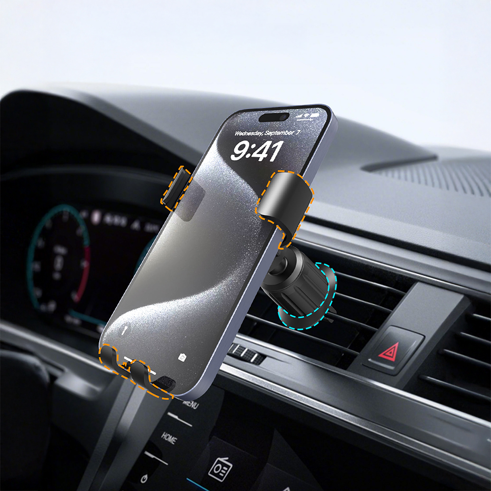 Lenyes CR181 360 Derece Dönebilen Havalandırma Tasarımlı Araç Telefon Tutucu - 6