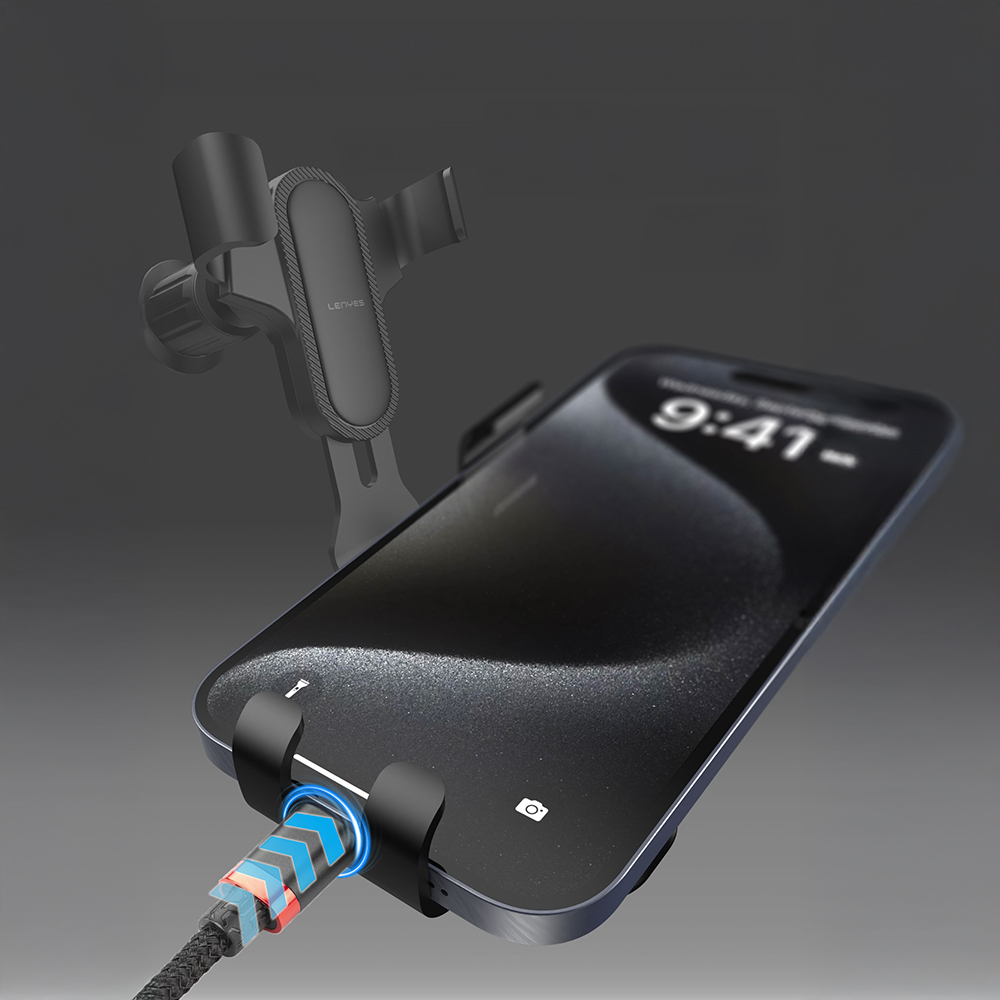 Lenyes CR181 360 Derece Dönebilen Havalandırma Tasarımlı Araç Telefon Tutucu - 7