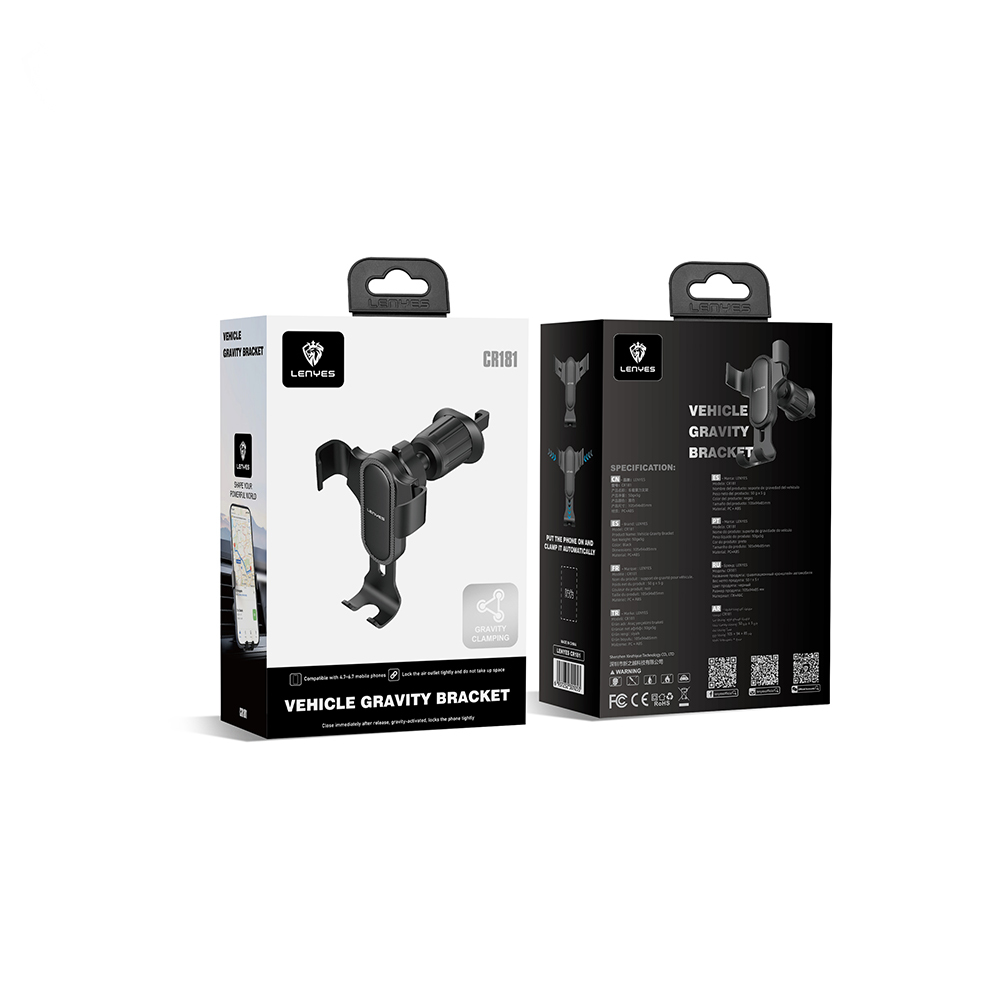 Lenyes CR181 360 Derece Dönebilen Havalandırma Tasarımlı Araç Telefon Tutucu - 8