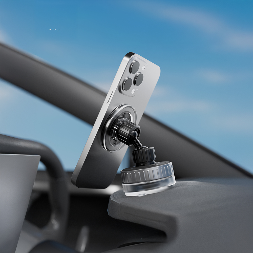 Lenyes CR192 Vakum Özellikli 360 Derece Dönebilen Magnetik Telefon Tutucu - 1