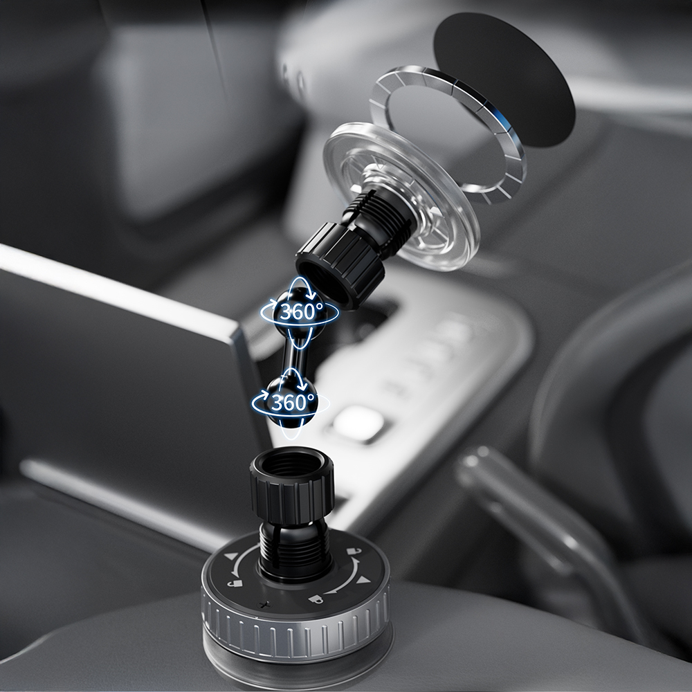 Lenyes CR192 Vakum Özellikli 360 Derece Dönebilen Magnetik Telefon Tutucu - 6