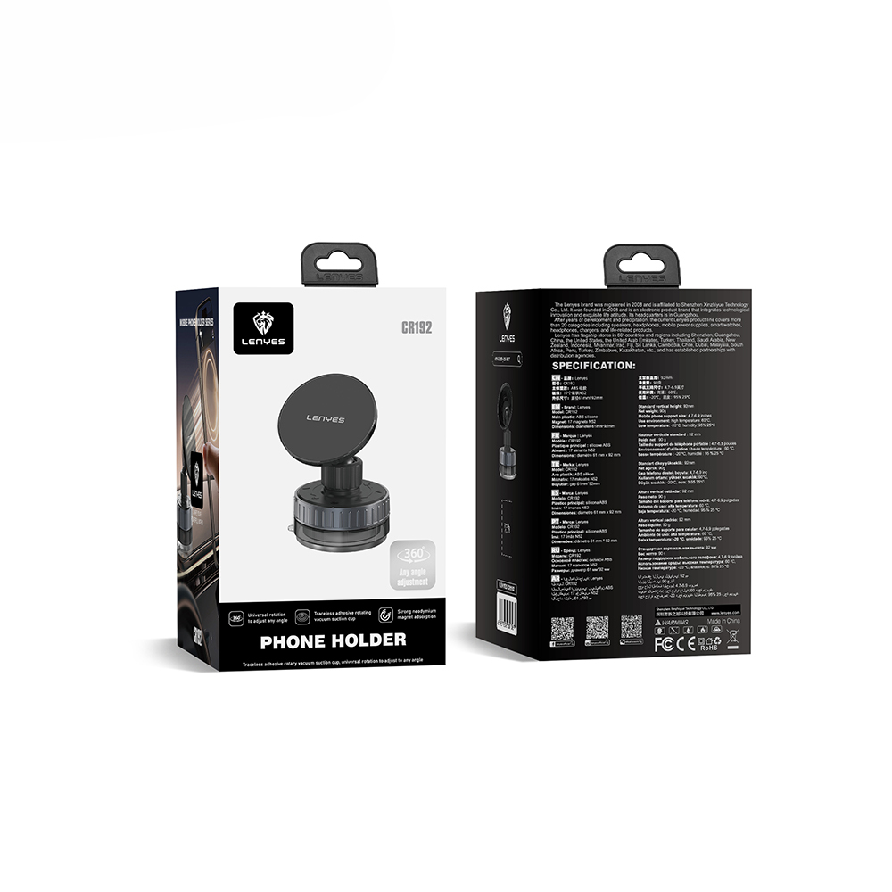 Lenyes CR192 Vakum Özellikli 360 Derece Dönebilen Magnetik Telefon Tutucu - 7