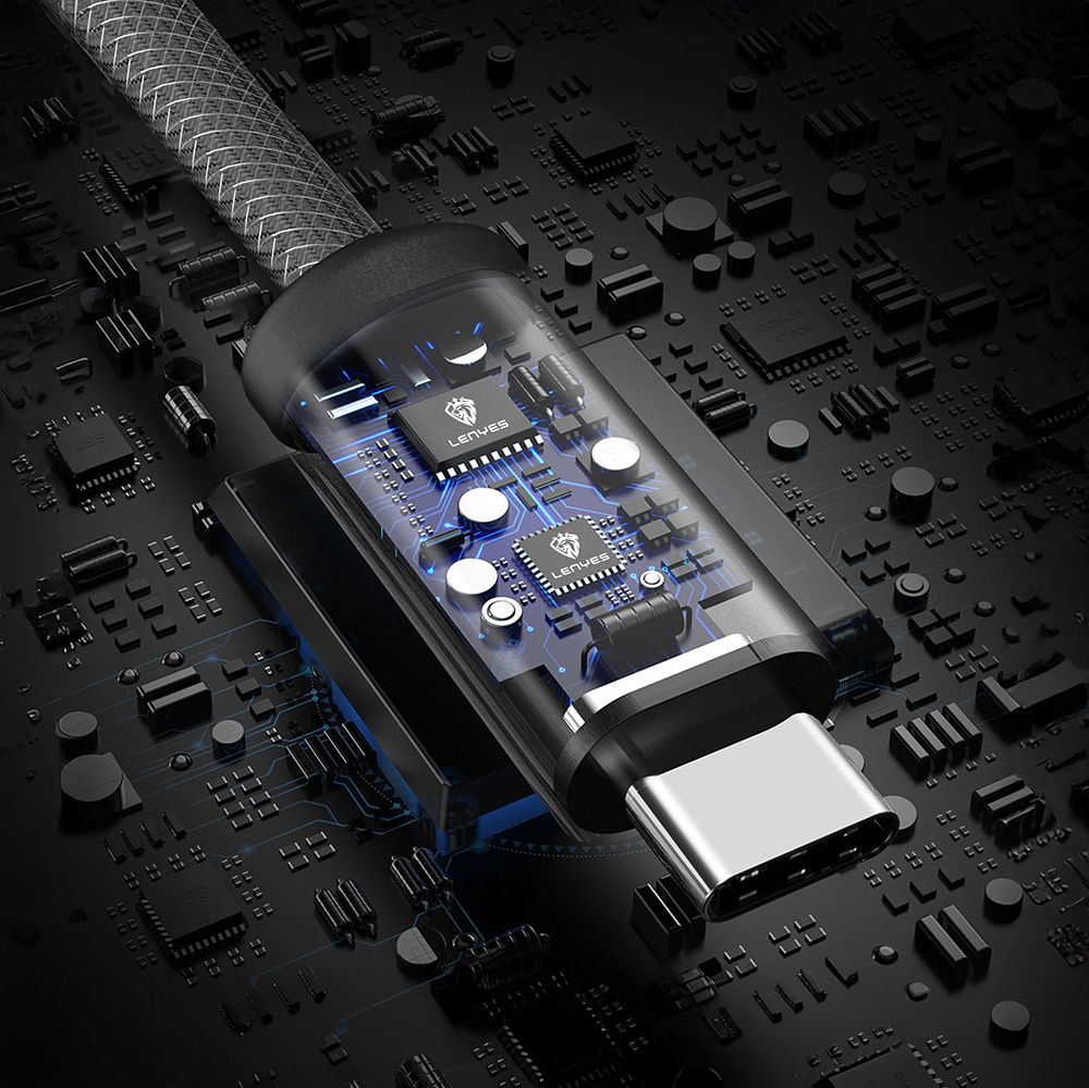 Lenyes LC537 Type-C to Type-C Hızlı Şarj Özellikli Örgülü Data ve Şarj Kablosu 60W 1M - 6