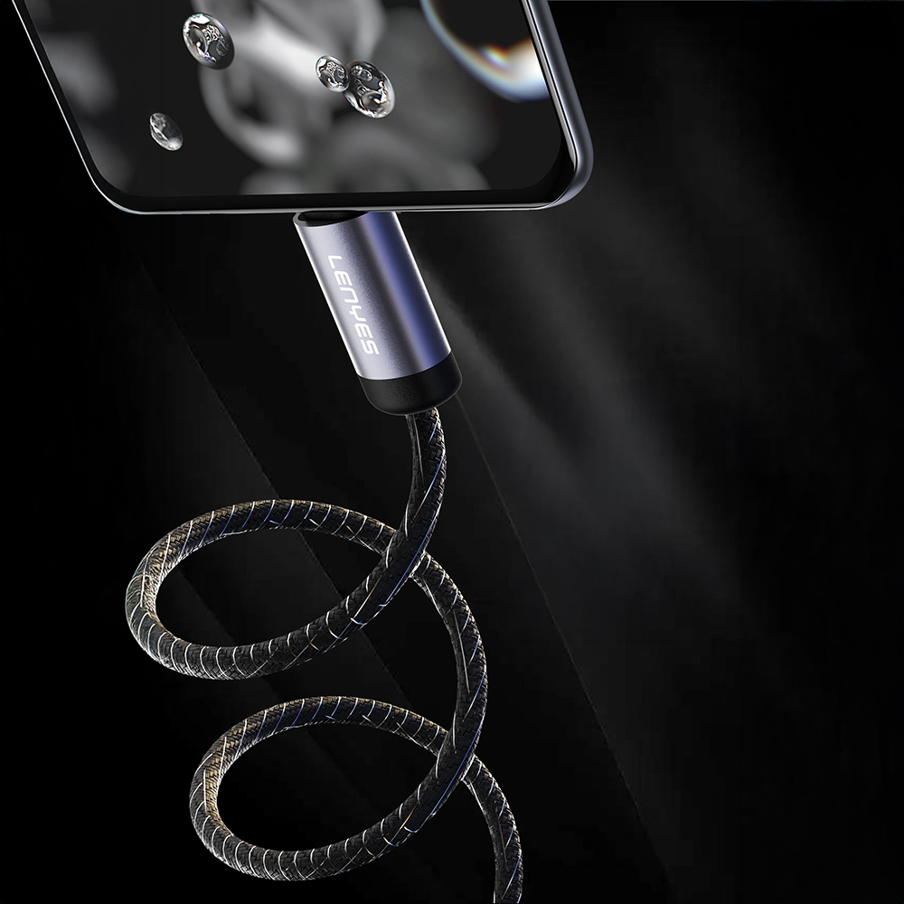 Lenyes LC537 Type-C to Lightning Hızlı Şarj Özellikli Örgülü Data ve Şarj Kablosu 27W 1M - 3