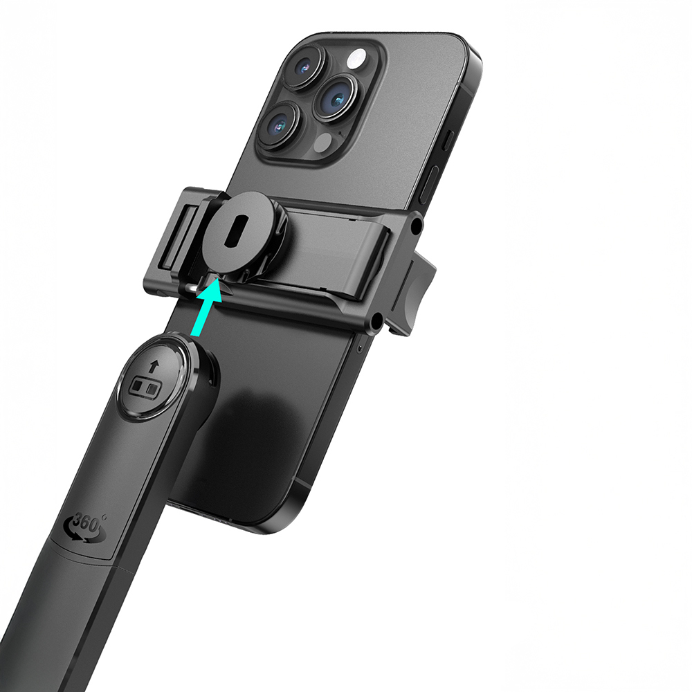 Lenyes LPH107 Canlı Yayın Dolgu Işıklı Kumandalı 360 Derece Dönebilen Selfie Çubuğu ve Tripod - 4