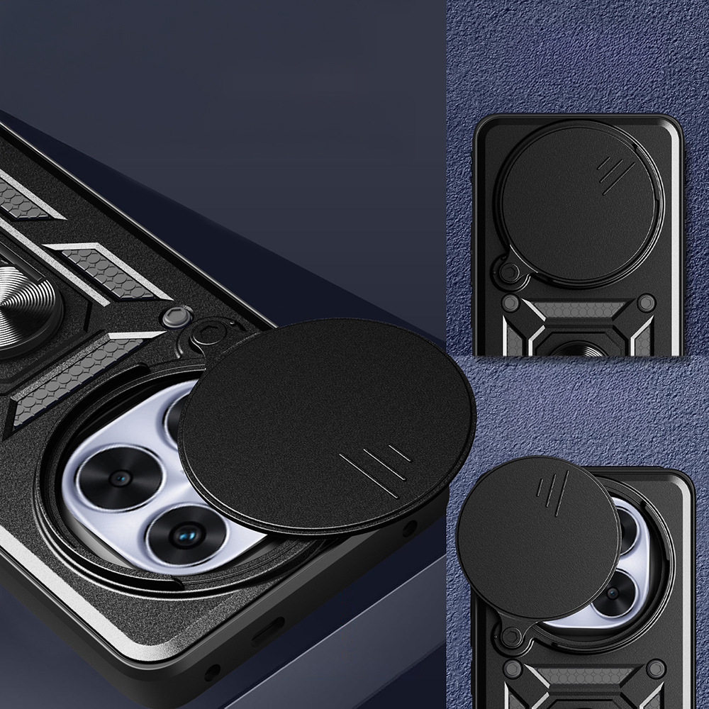 Xiaomi Redmi Note 14 Pro Plus Uyumlu Kılıf Magnetik Standlı Kamera Korumalı Zore Sürgülü Vega Kapak