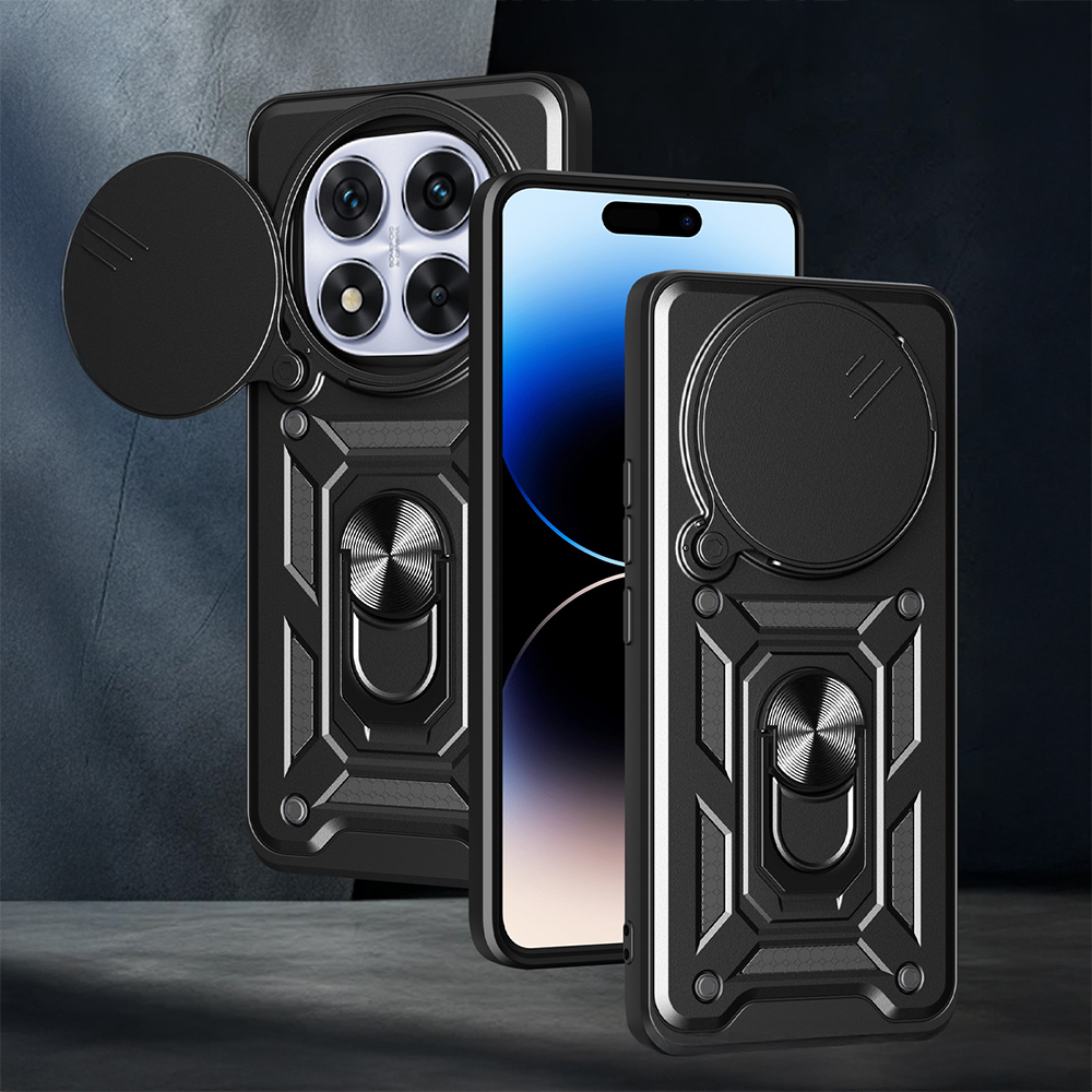 Xiaomi Redmi Note 14 Pro Plus Uyumlu Kılıf Magnetik Standlı Kamera Korumalı Zore Sürgülü Vega Kapak