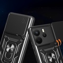 Xiaomi Redmi Note 14 Uyumlu Kılıf Magnetik Standlı Kamera Korumalı Zore Sürgülü Vega Kapak