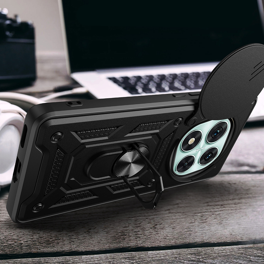 Xiaomi Poco X7 Uyumlu Kılıf Magnetik Standlı Kamera Korumalı Zore Sürgülü Vega Kapak