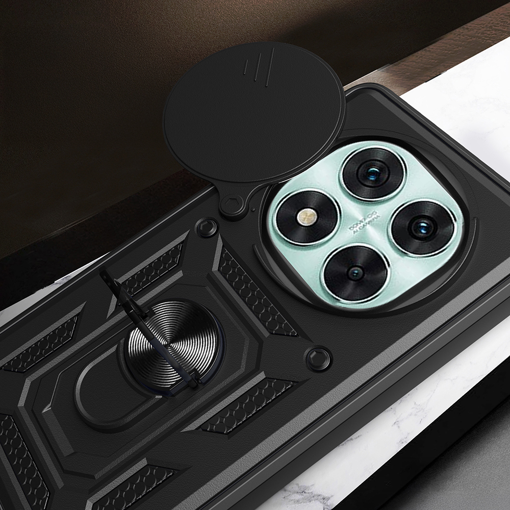 Xiaomi Redmi Note 14 Pro 5G Uyumlu Kılıf Magnetik Standlı Kamera Korumalı Zore Sürgülü Vega Kapak