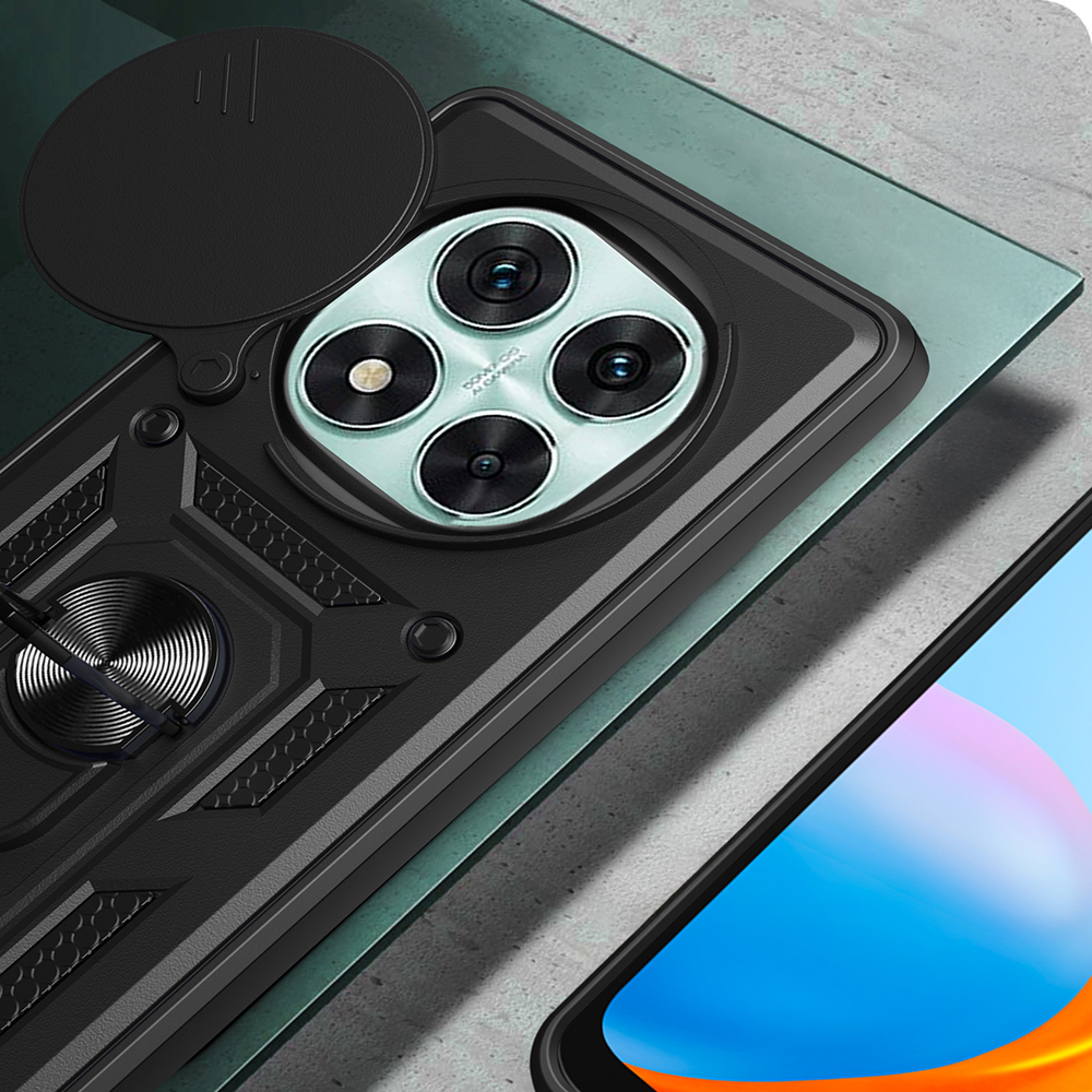 Xiaomi Redmi Note 14 Pro 5G Uyumlu Kılıf Magnetik Standlı Kamera Korumalı Zore Sürgülü Vega Kapak