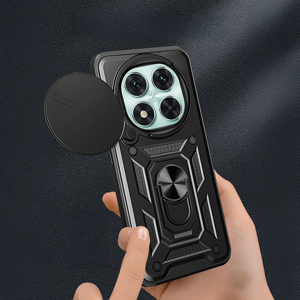 Xiaomi Redmi Note 14 Pro 5G Uyumlu Kılıf Magnetik Standlı Kamera Korumalı Zore Sürgülü Vega Kapak