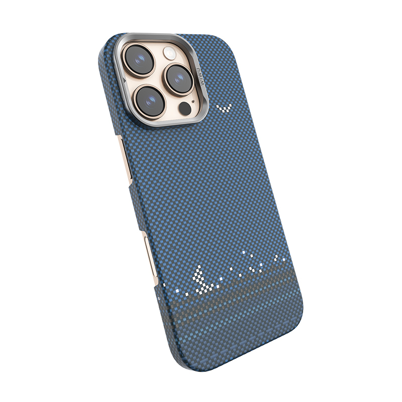 Apple iPhone 16 Pro Max Uyumlu Kılıf Wiwu DCC-209 Magsafe Şarj Özellikli Kamera Standlı Aramid Fiber Tasarım Kevlar Kapak - 1