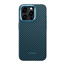 Apple iPhone 15 Pro Uyumlu Kılıf Magsafe Şarj Özellikli 1500D Aramid Fiber Pitaka Military-Grade Classic Serisi Black-Grey Twill Kapak - 13