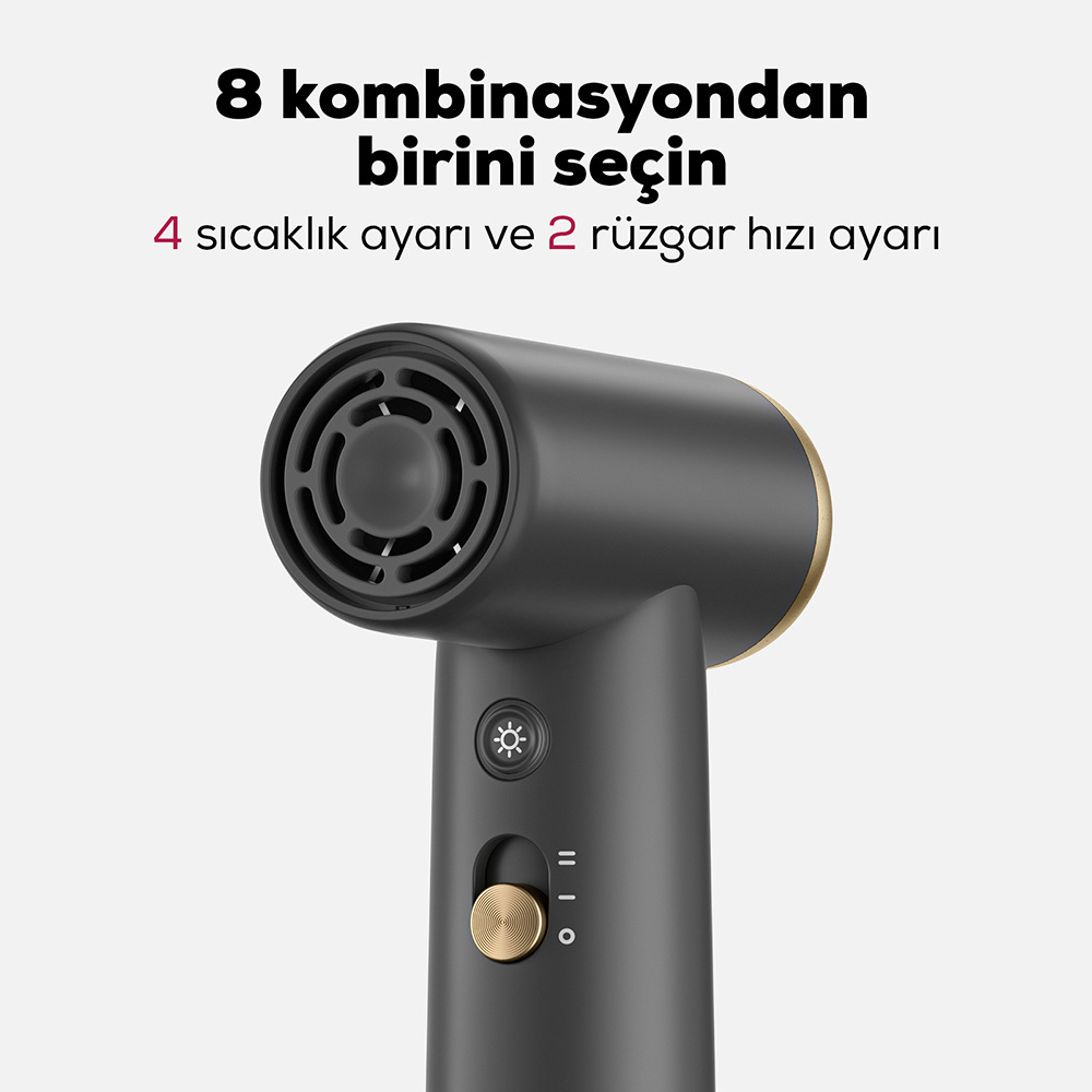 Coshare HP10E Mini Isı Dereceli LED Işıklı Saç Kurutma Fön Makinesi - 5