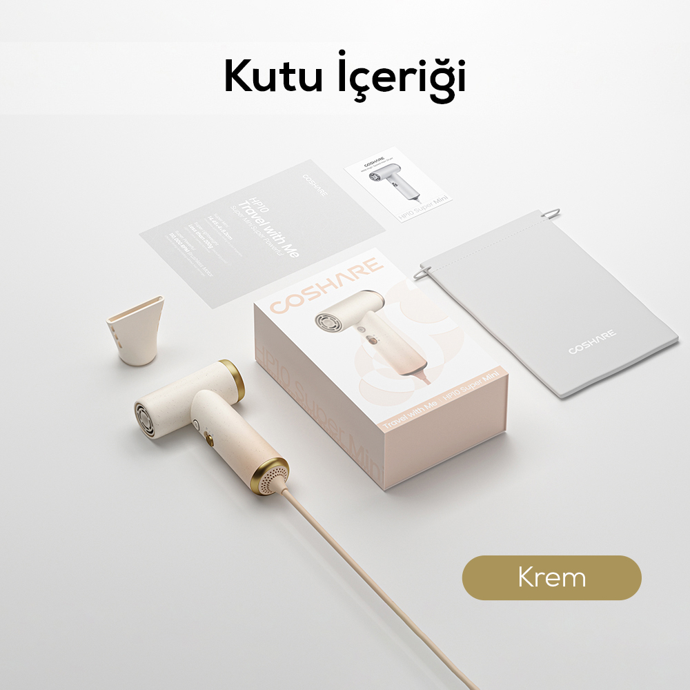 Coshare HP10E Mini Isı Dereceli LED Işıklı Saç Kurutma Fön Makinesi - 10