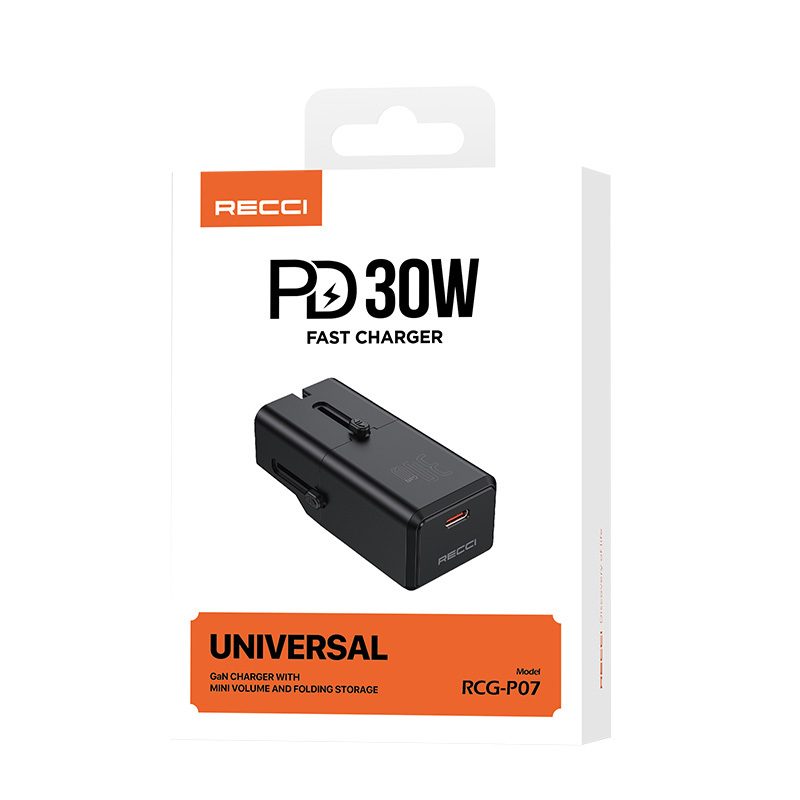 Recci RCG-P07 Çoklu Universal US/UK/EU/AU Uyumlu Şarj Adaptörü 30W - 6