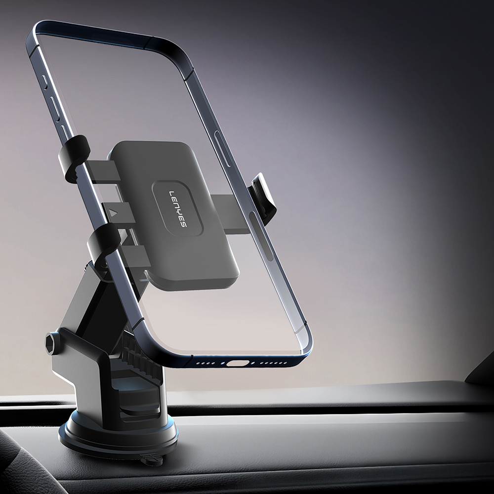 Lenyes CR195 Sarsıntı Önleyici 360° Derece Dönebilen Teleskopik Vantuzlu Tasarım Araç Telefon Tutucu - 5