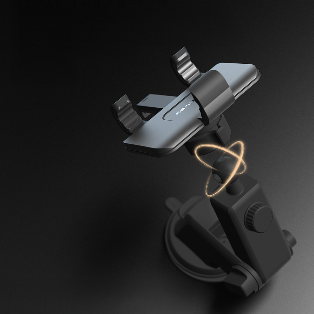 Lenyes CR195 Sarsıntı Önleyici 360° Derece Dönebilen Teleskopik Vantuzlu Tasarım Araç Telefon Tutucu - 7