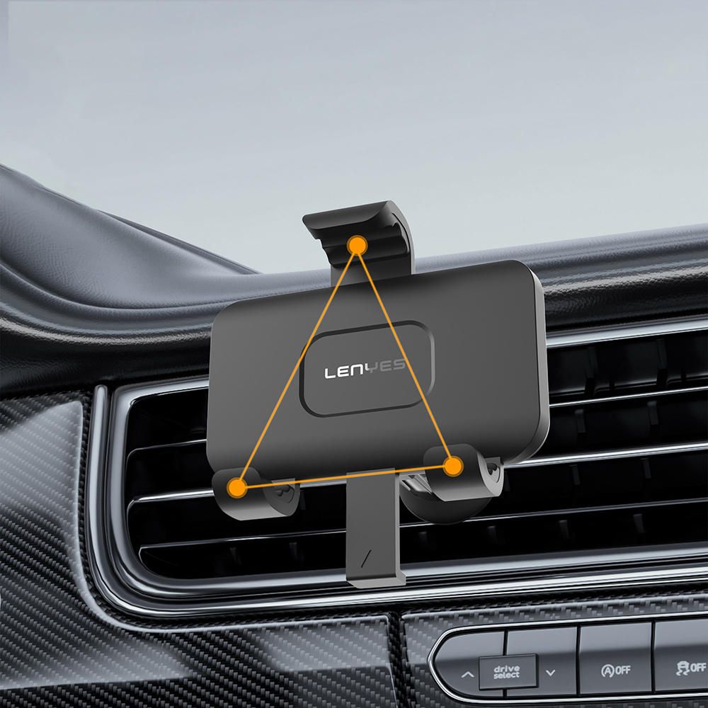 Lenyes CR196 360° Dönebilen Havalandırma Tasarım Araç Telefon Tutucu - 4