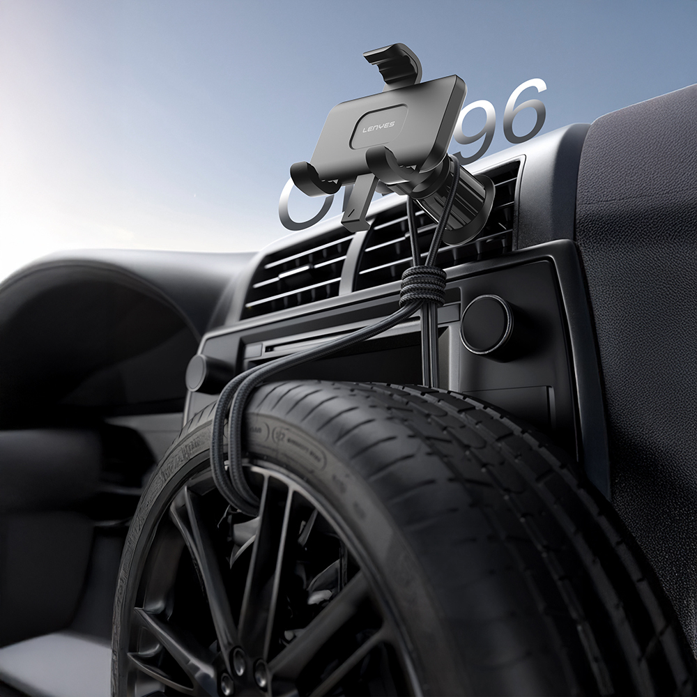 Lenyes CR196 360° Dönebilen Havalandırma Tasarım Araç Telefon Tutucu - 5