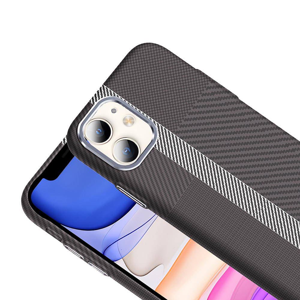 Apple iPhone 11 Uyumlu Kılıf M-safe Şarj Özellikli Karbon Fiber Görünümlü Zore Gros Kapak - 4