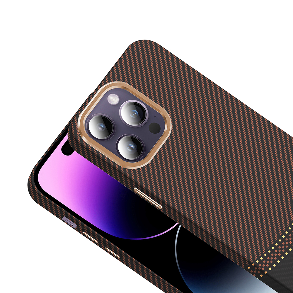 Apple iPhone 14 Pro Max Uyumlu Kılıf M-safe Şarj Özellikli Karbon Fiber Görünümlü Zore Gros Kapak - 6