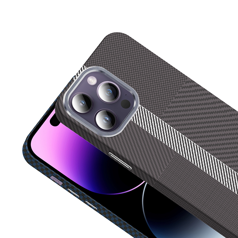 Apple iPhone 14 Pro Max Uyumlu Kılıf M-safe Şarj Özellikli Karbon Fiber Görünümlü Zore Gros Kapak - 12