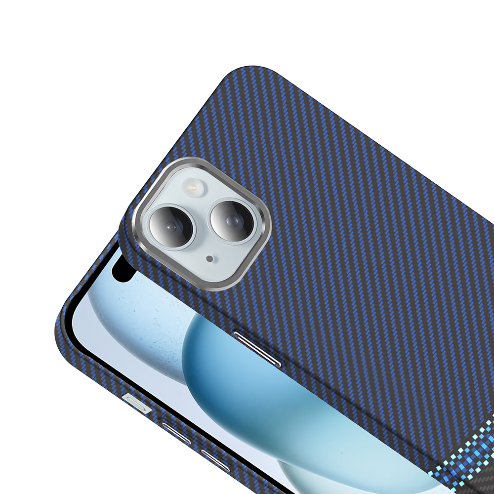 Apple iPhone 15 Uyumlu Kılıf M-safe Şarj Özellikli Karbon Fiber Görünümlü Zore Gros Kapak - 8