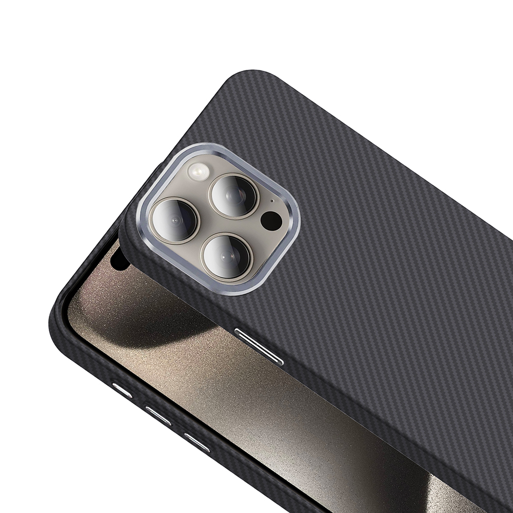 Apple iPhone 15 Pro Uyumlu Kılıf M-safe Şarj Özellikli Karbon Fiber Görünümlü Zore Gros Kapak - 4