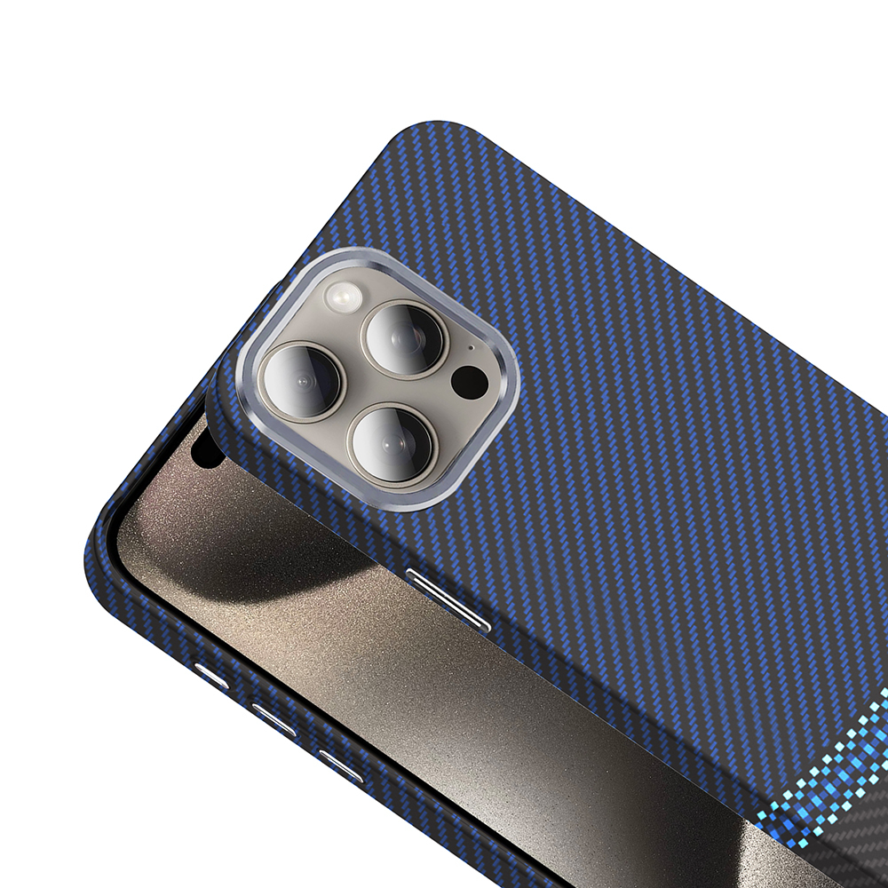 Apple iPhone 15 Pro Uyumlu Kılıf M-safe Şarj Özellikli Karbon Fiber Görünümlü Zore Gros Kapak - 8