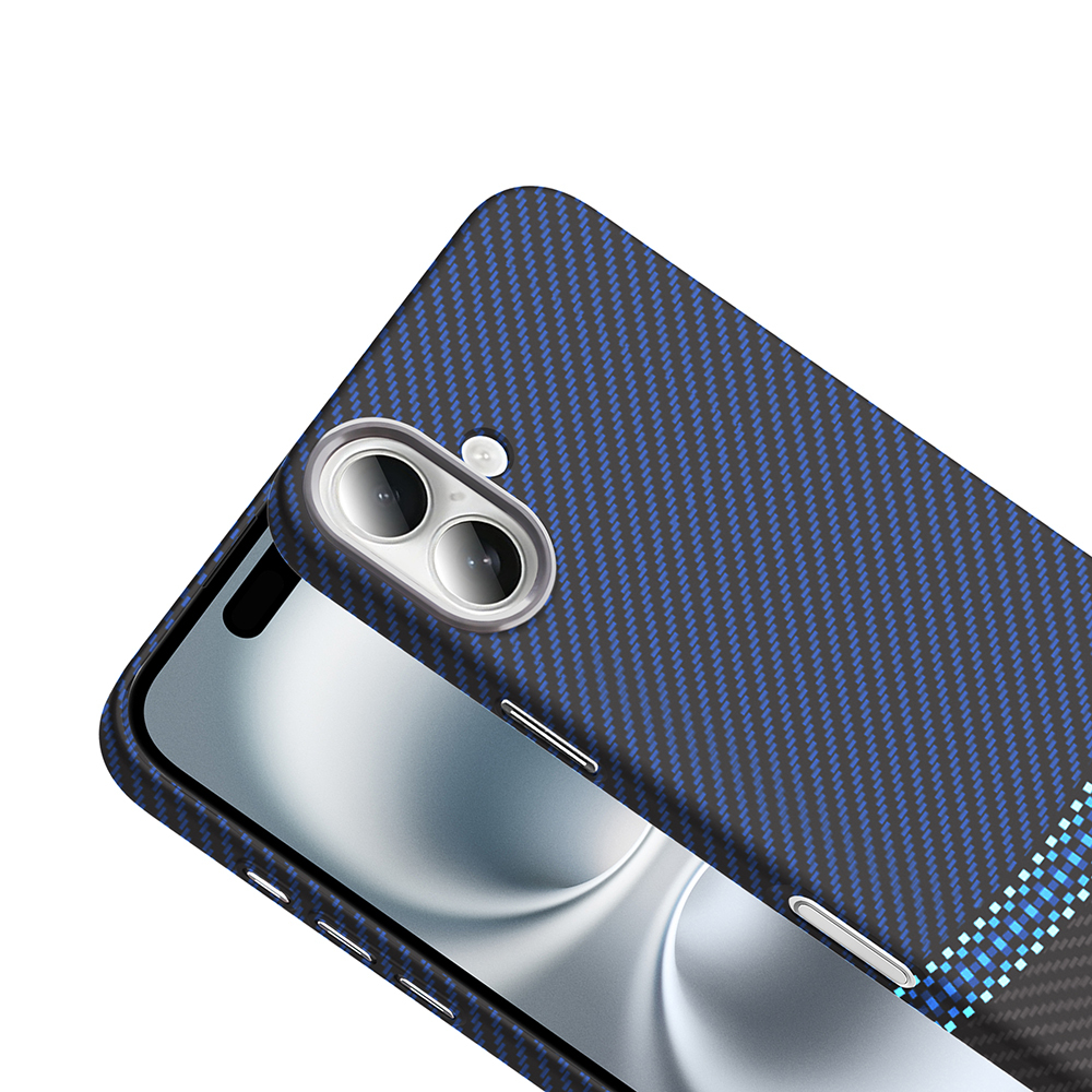 Apple iPhone 16 Uyumlu Kılıf M-safe Şarj Özellikli Karbon Fiber Görünümlü Zore Gros Kapak - 6