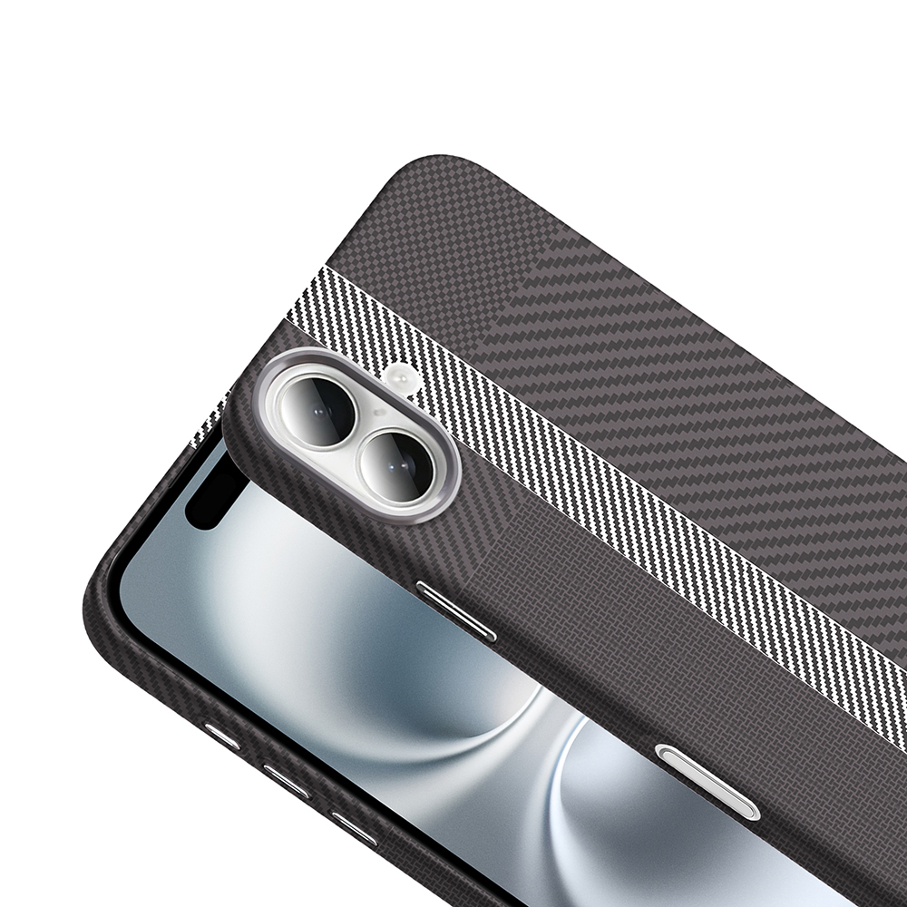 Apple iPhone 16 Plus Uyumlu Kılıf M-safe Şarj Özellikli Karbon Fiber Görünümlü Zore Gros Kapak - 12